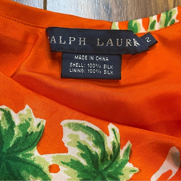 Vintage Ralph Lauren Layered Ruffle 100% Silk Tropical Floral Skirt Size 2 - Picture 6 of 16